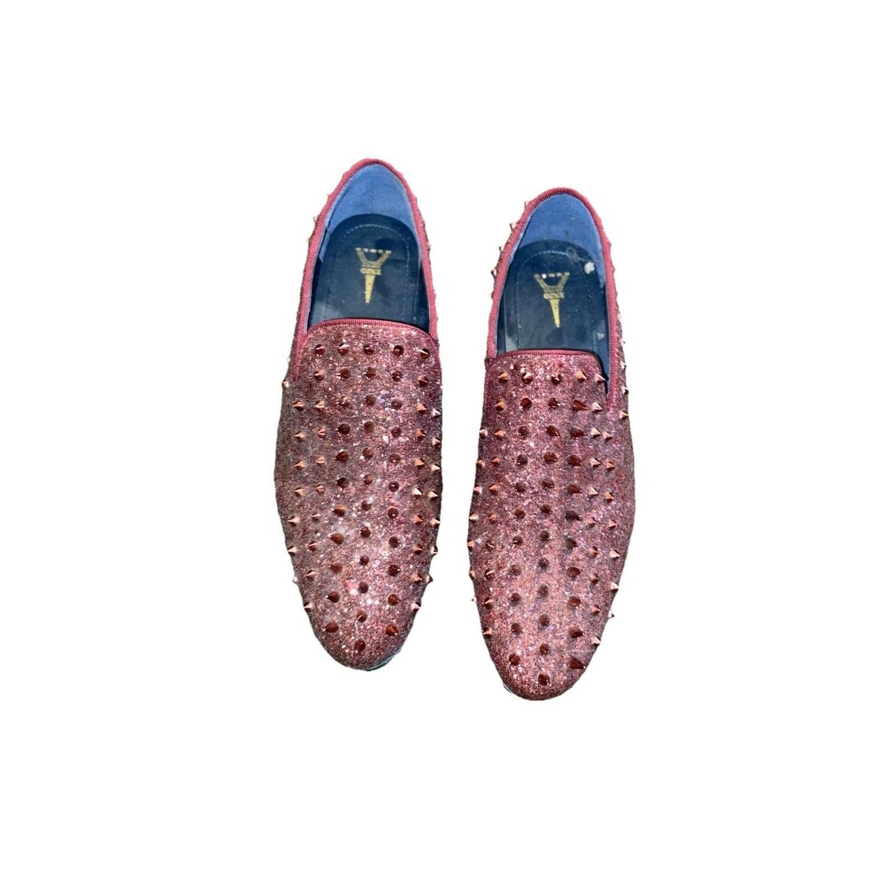Enzo Romeo Sparko 16 Purple Spiked Dress Shoes Men’s 11 Flashy Sparkle Costume